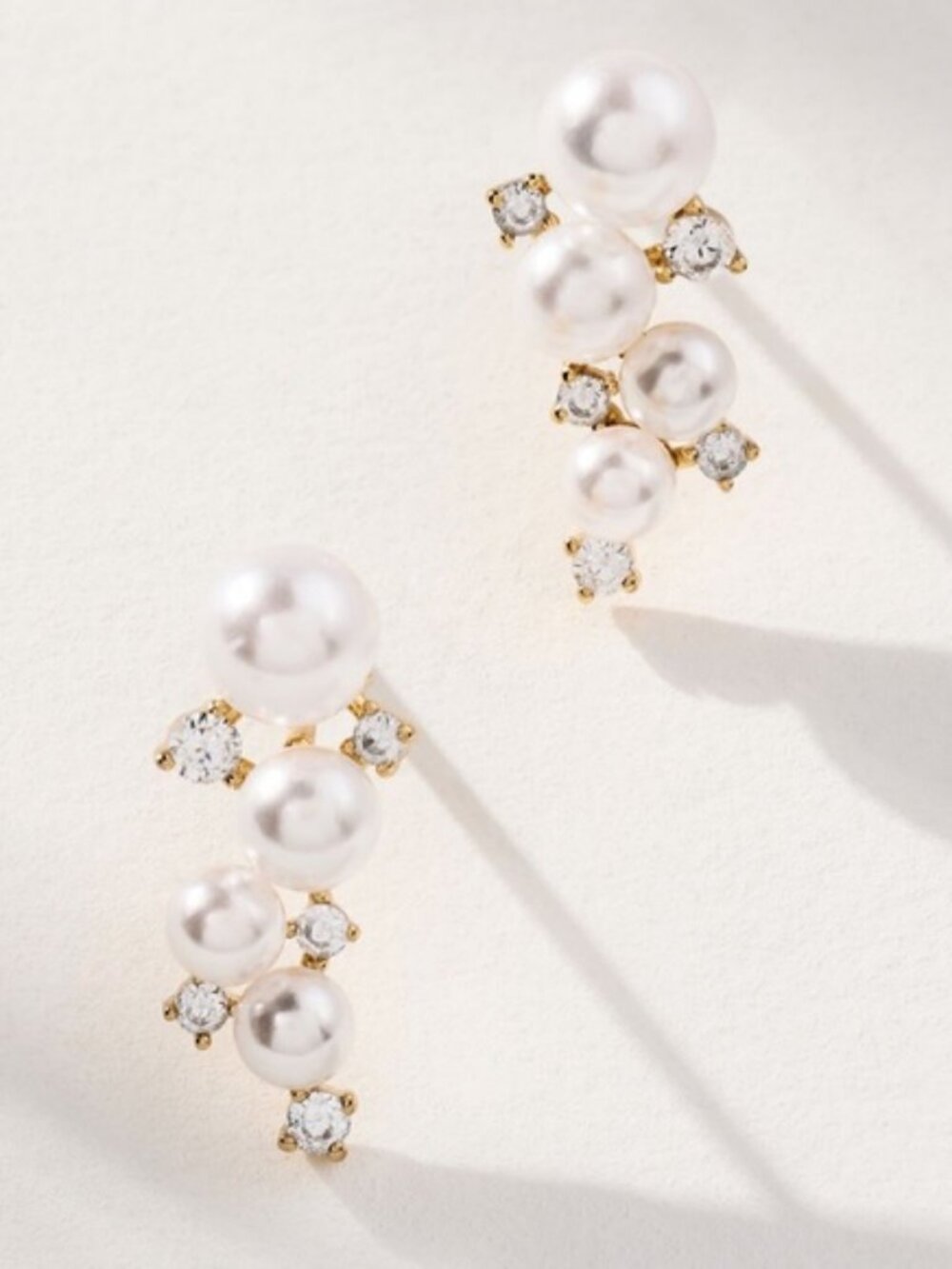 New! Anthropologie Gold Pearl Cluster Earrings (2019) NWT